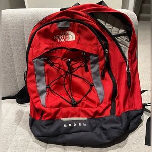 The North Face Red and Black Backpack